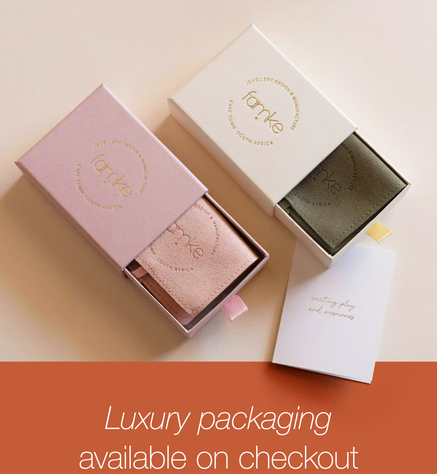 Luxury packaging available on checkout